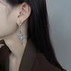 Fashion Moonstone  Drop Earrings Metal Cross Earrings Young Girl Trend Metal Cross Moonstone Drops Earrings Jewelry Wholesale
