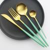 6Pcs/Set Colorful Dinnerware Cutlery Set Matte Knife Dessert Fork Spoons Flatware Silverware Stainless Steel Party Tableware Set