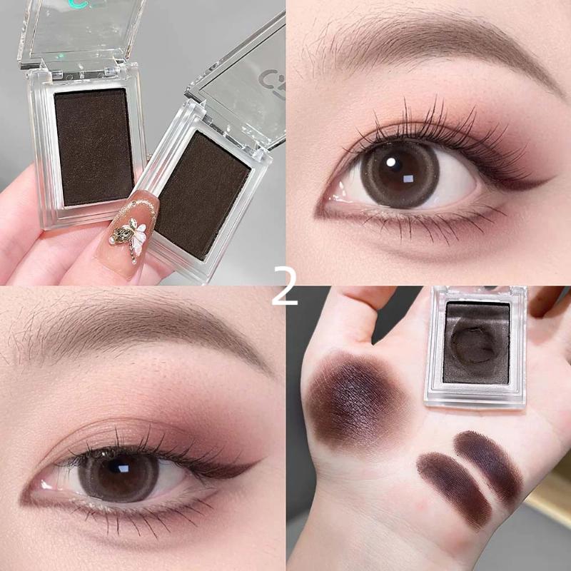 Cappuvini Dark Brown Monochrome Eyeshadow Cream Mashed Natural Smudge-Resistant Non-Drying Matte Eye Shadow Waterproof Eyeliner