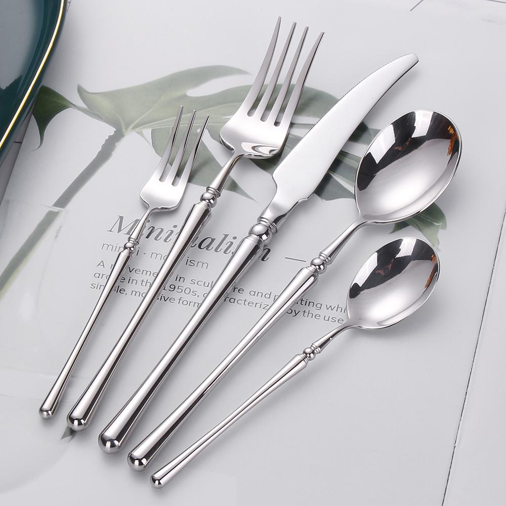 8/10/12/15/16/20/25 Pieces Gold Cutlery Set Stainless Steel Tableware Knife Fork Spoon Sliver Set Dinnerware Kitchen Accessories