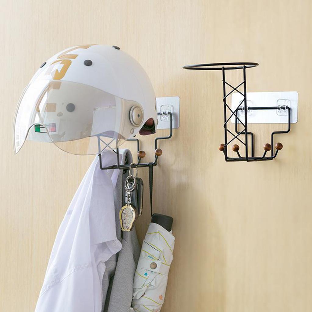 Helmet Holder Rack Wall Mount Motorcycle Bike Helmet Holder Rack Jacket Caps Key Display Hanger
