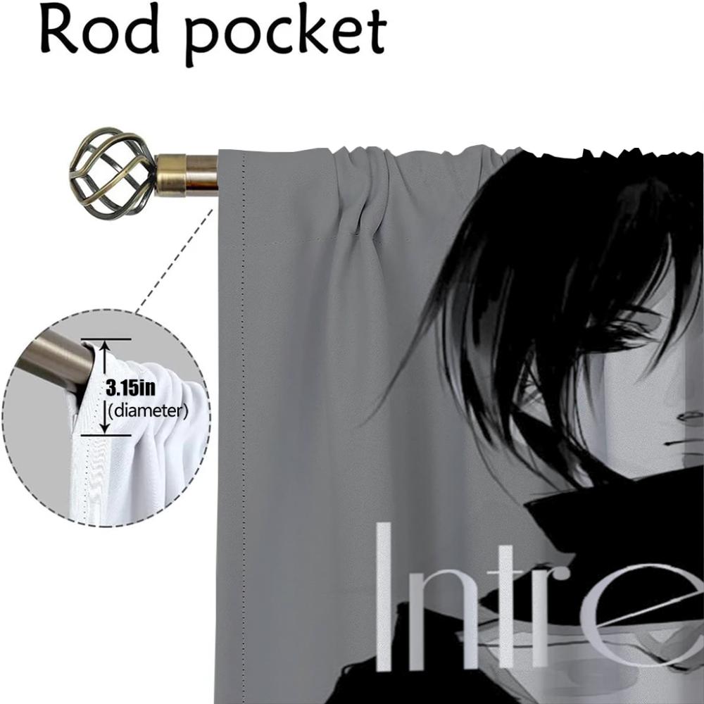 Modern Living Room Curtains 2 Pieces Attack On Titan Blackout Curtain Blinds Partition Anti-mosquito Curtains for Camera Shades