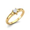 925 Sterling Silver Gold Vermeil 3 MM Heart Moonstone Three Hearts Love Women Anniversary Ring