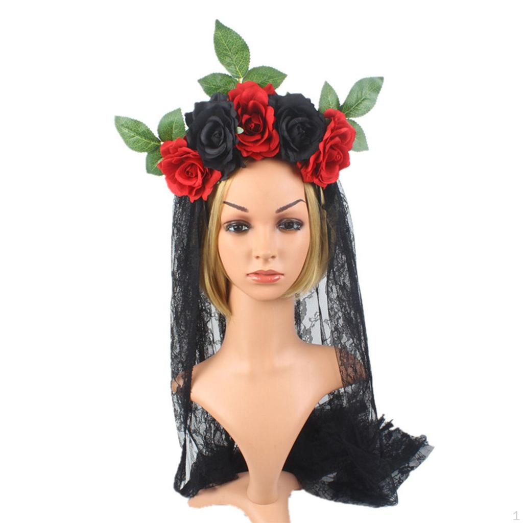 Halloween Flower Crown Headband Costume Accessory for Party Cosplay Role Playing