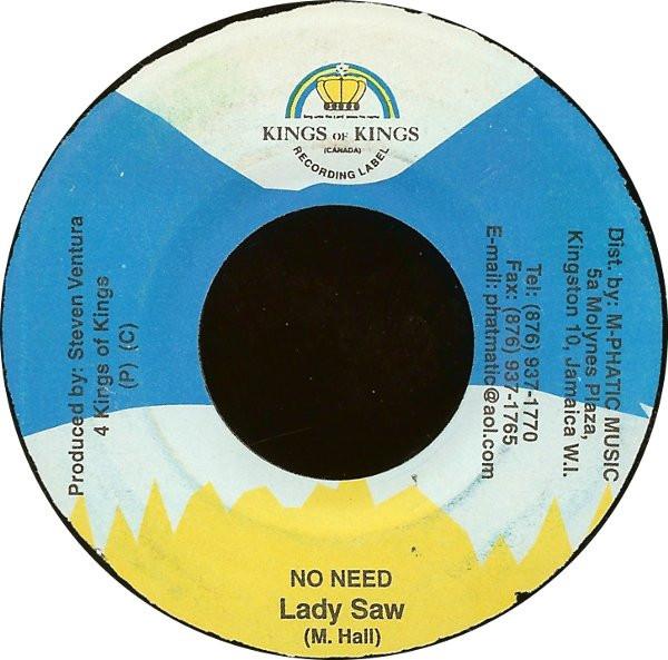 

7-дюймовая пластинка LADY SAW / HEATHER CUMMINGS - No Need / Hanky Panky NONE Kings of Kings Jamaica Reggae, Ska & Dub Used
