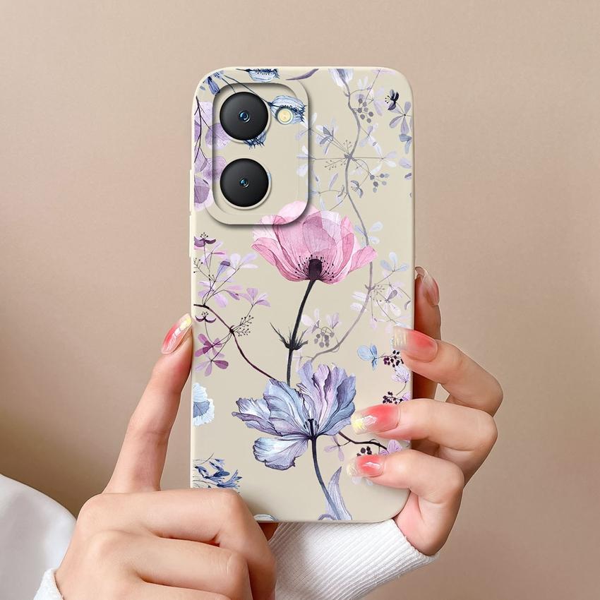 For Vivo Y03t Y02t iQOO U5x Z9 Lite Y400 Pro Y18i Y18t Cute Avocado Pattern Phone Case Lens Protection Liquid Silicone Shockproof Shell For Vivo Cover