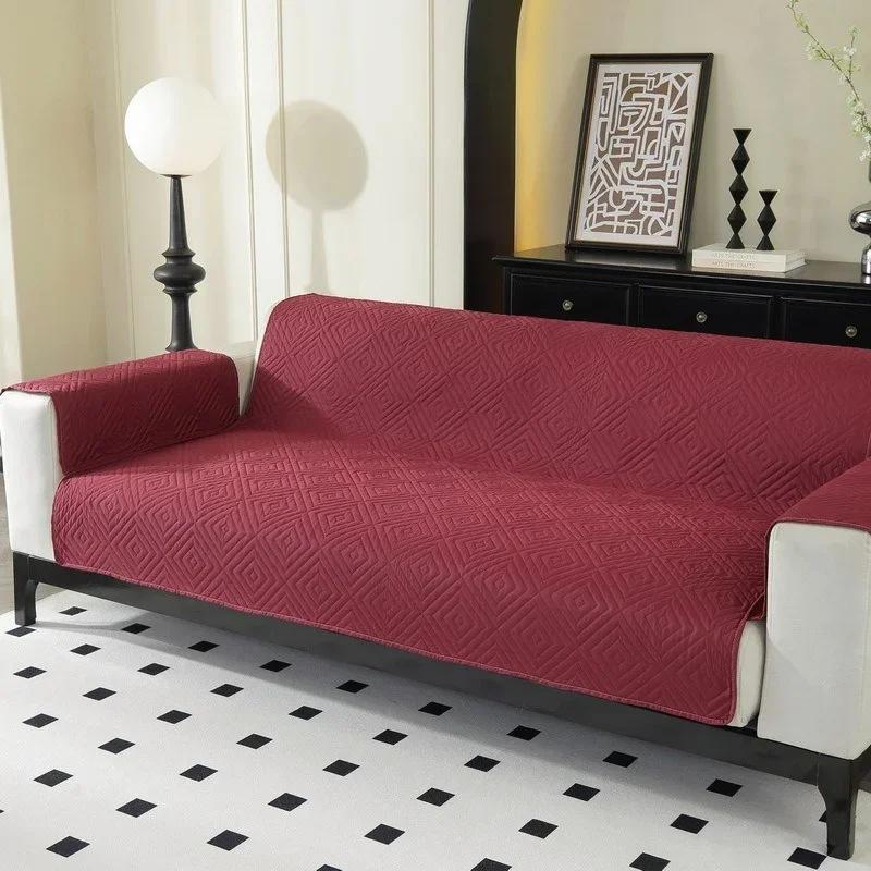 

Чехол для дивана 1/2/3 мест, однотонный, нескользящий, подушка для дивана, двухсторонний, стеганый, износостойкий, для гостиной, дома 55-195