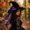 Lace Trim Gothic Hat Ruffle Brim Cosplay Costume Hat Fashionable Witch Hat  Cosplay Party