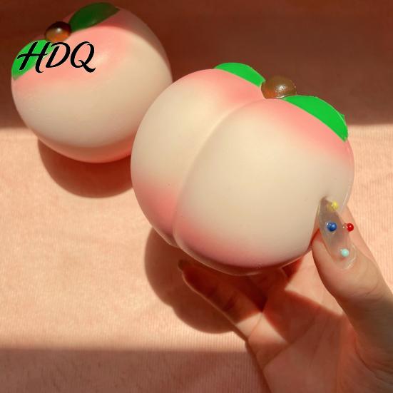 Anxiety Relief Stress Ball Soft Snow Peach Slow-Rising Squeeze Toy Realistic Fruit-Shaped PU Fidget Sensory for Novelty Decompression Gadget