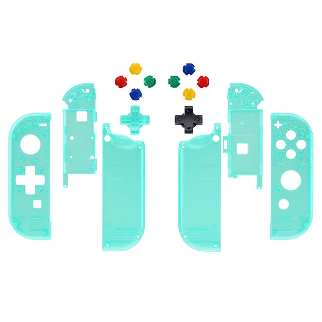 eXtremeRate Switch Clear Material Handheld Controller Housing Compatible with and Switch Also Includes a Full Set of Buttons and Console Case Are Not
