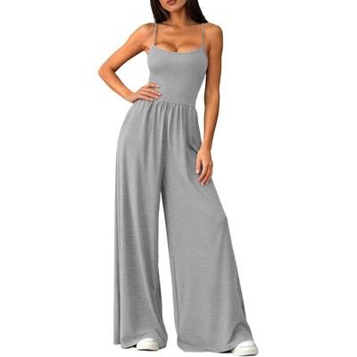 Women's Fashionable Sleeveless ,color Casual Jumpsuit