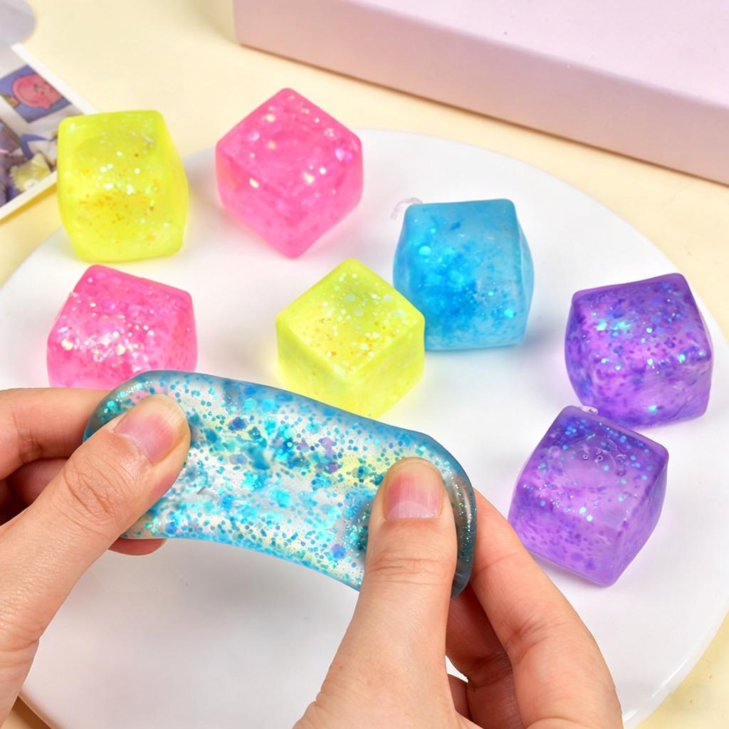 Decompression ice block kneading music simulation Aurora Maltose cube kneading music slow rebound release toy