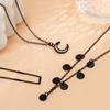 Gothic Black Star Crescent/Star Neckchain Choker Necklace for Women Girls with Tassels Designing and Adjustable Length