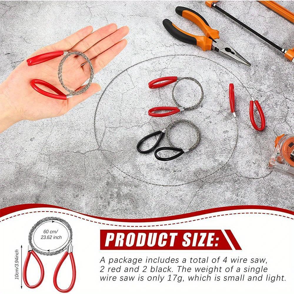 Tragbare Drahtsäge aus Edelstahl mit Fingergriff für den Außenbereich, Camping, Wandern, Taschensägen mit manuellem Schneiden, Überlebenswerkzeug