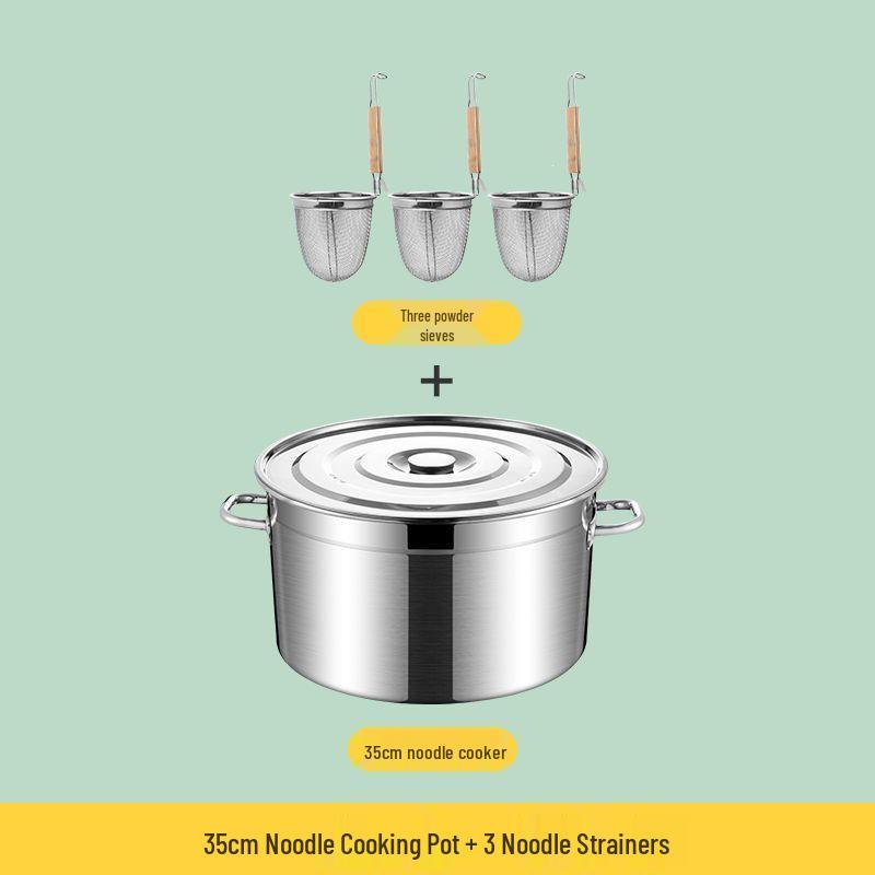 Large-Capacity Commercial Gas Noodle Cooker, Thickened Stainless Steel, Scalding Pot, Soup Barrel, Mala Tang Cooking Pot.