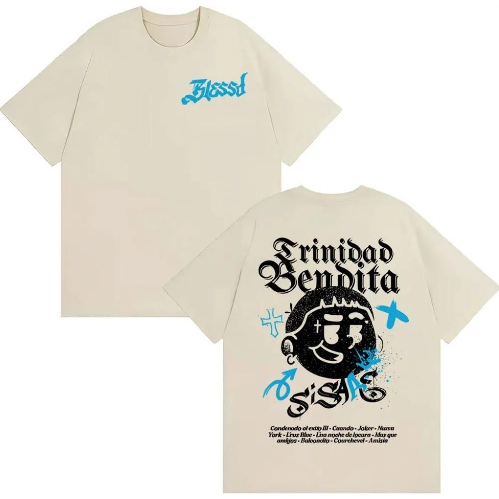 Rapper Blessd Si Sabe Album 2026 Tour T Shirt Men Women Fashion Casual Cotton T-shirts Hip Hop Vintage Short Sleeve T-shirt