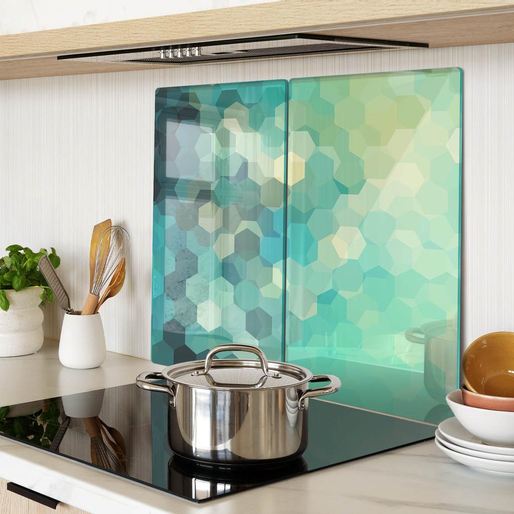 Decorative Glass Cutting and Serving Boards Abstract 2X30X52 Cm