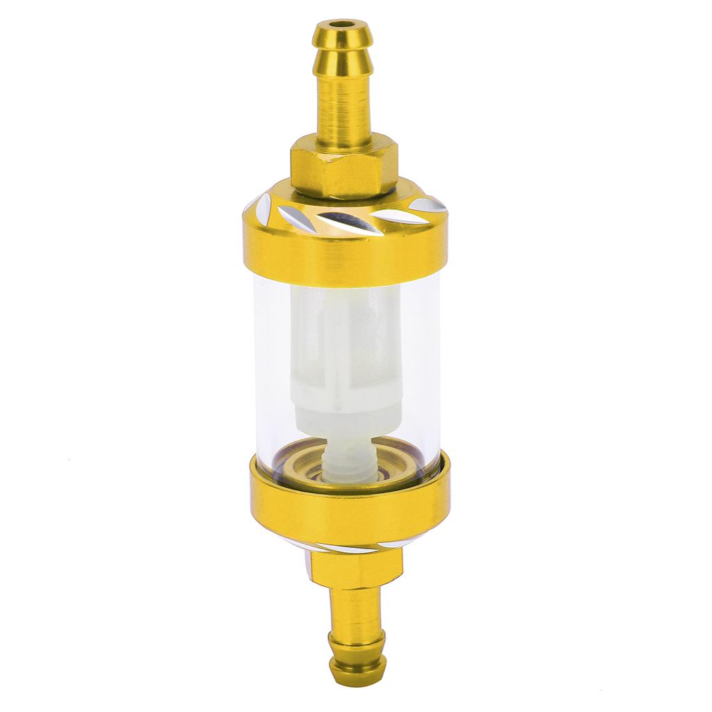 Glass Fuel Filter Aluminium Alloy Replacement for Cars ATV SUVs Motorcycles Pit Bikes