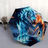 1pc Flaming Ice Tiger Pattern Automatic Umbrella is Fashionable and Good-Looking,  Suitable for Travel and Daily UseA104