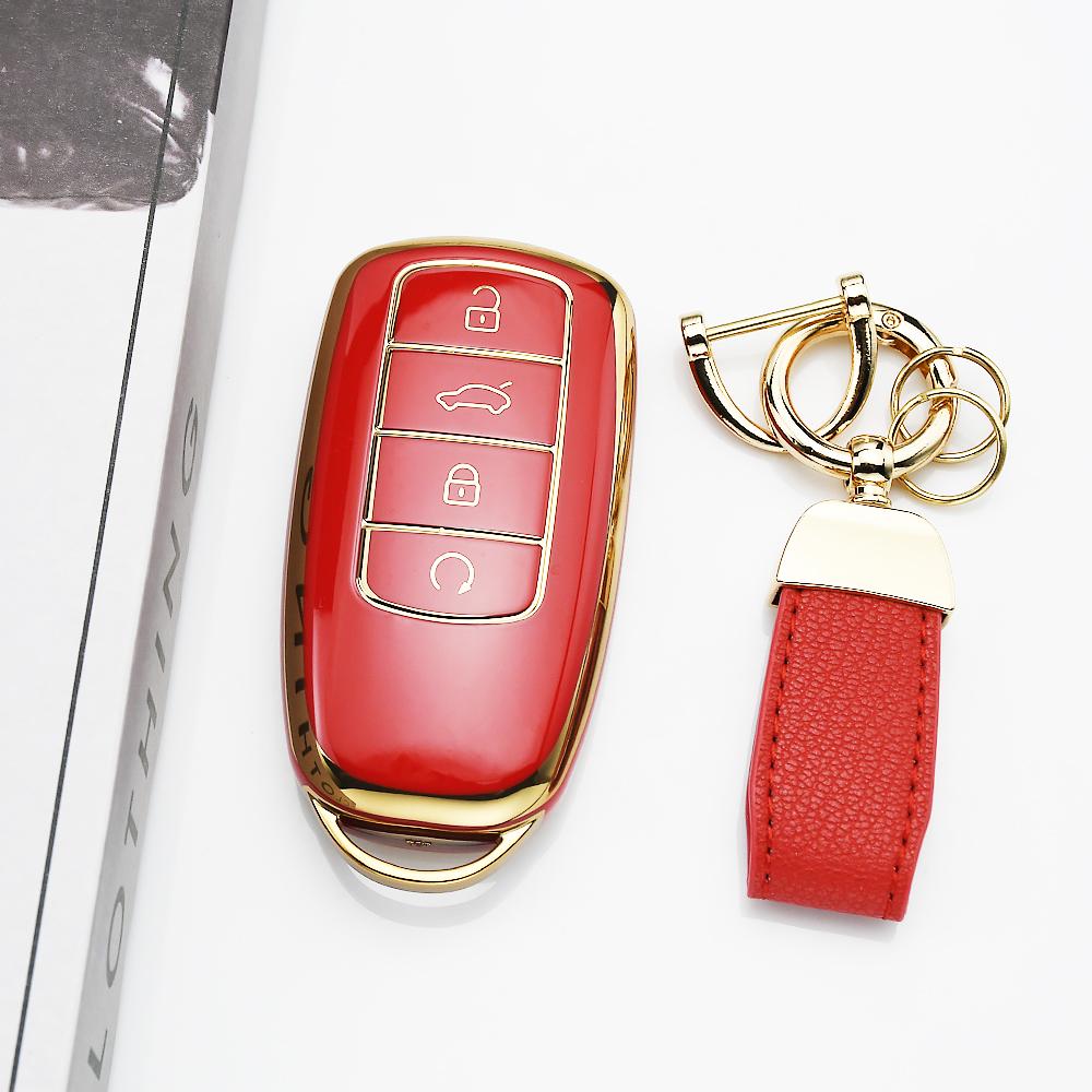 Gold Edge Auto Shell Keyless Fob Holder For Chery Tiggo 8 Pro Tiggo 8Plus New 5 Plus 7Pro Omoda C5 5 Fx Tpu Car Key Case Cover