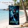 Tanjiro Custom Name Printed Beach Towel Personalized Soft Towel For Swimming Beach Travel