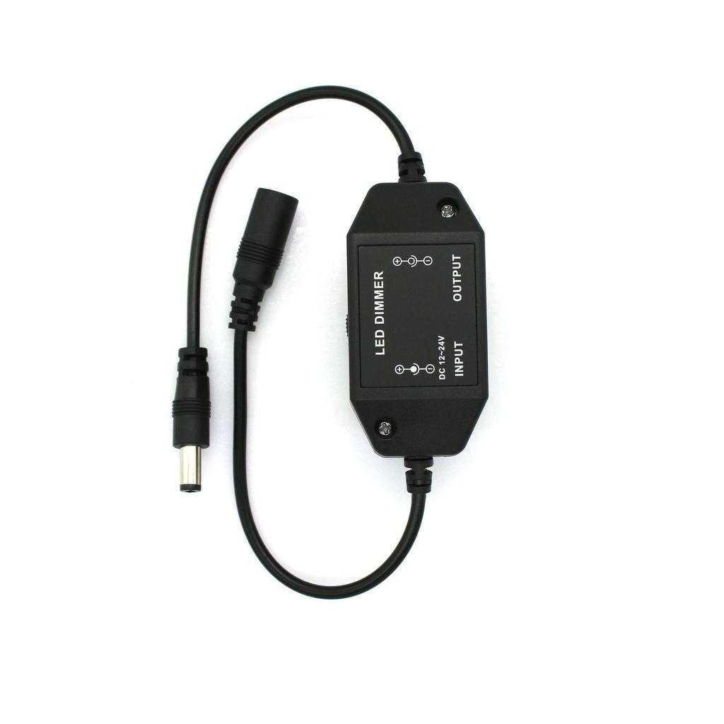 12V/24V Stepless Knob Dimmer for Single Color LED Light Strips and Bedside Lamps.