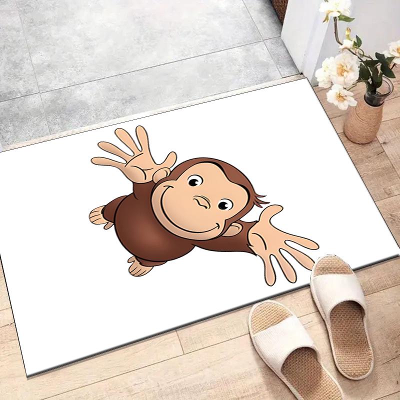 Curious George Polyester Carpet, Soft Indoor Mat for Office Chair, Living Room, Computer Desk - Decorative Home Office Rug Design