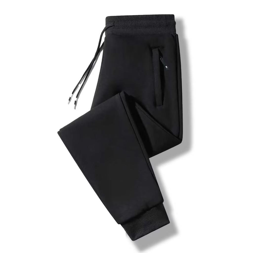 Casual pants men's fleece thickened sweatpants spring, autumn and winter trend sweatpants tied feet straight thermal trousers men