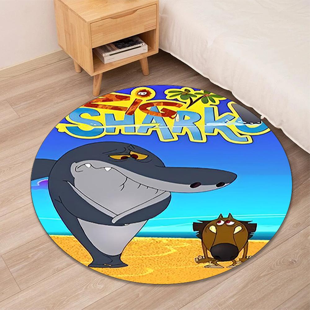 Tappeto Rotondo Stampato Zig & Sharko Tappeto per Sedia Tappeto per Area Tappetini per Ingresso, per Sedia da Ufficio Soggiorno Camera da Letto Cucina.