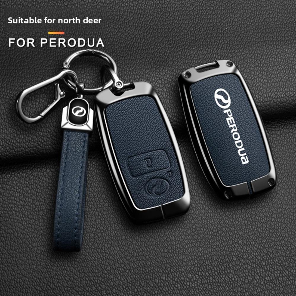 For PERODUA Toyota Car Key Cover Metal Shell Protector for Men Women with Remote Control