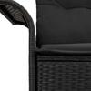 Garden Sofa with Cushions Black 141 x 62 x 69 cm Poly Rattan