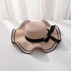 Large Sunscreen Bucket Hat Wide Brim Fisherman Hat Fashion Straw Weave Sun Hat  Beach