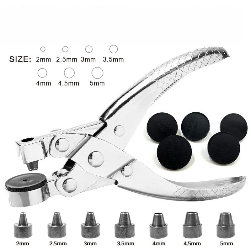 7 Hole Adjustable Leather Punch Plier Multi Size Belt Watch Strap Hole Punch Tool for Leather Silicone Plastic Bags