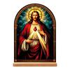 Easter Sacred Heart Tabletop Decoration Faux Glass Acrylic Display for Home Shelf Decor