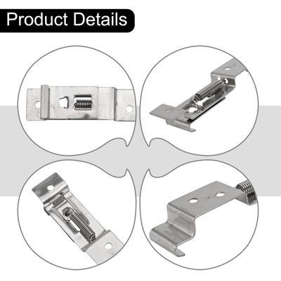 Spring Loaded Stainless Steel License Plate Frame Holder Clamp 8Pcs Set for Vehicles Including Cars Trucks and Trailers