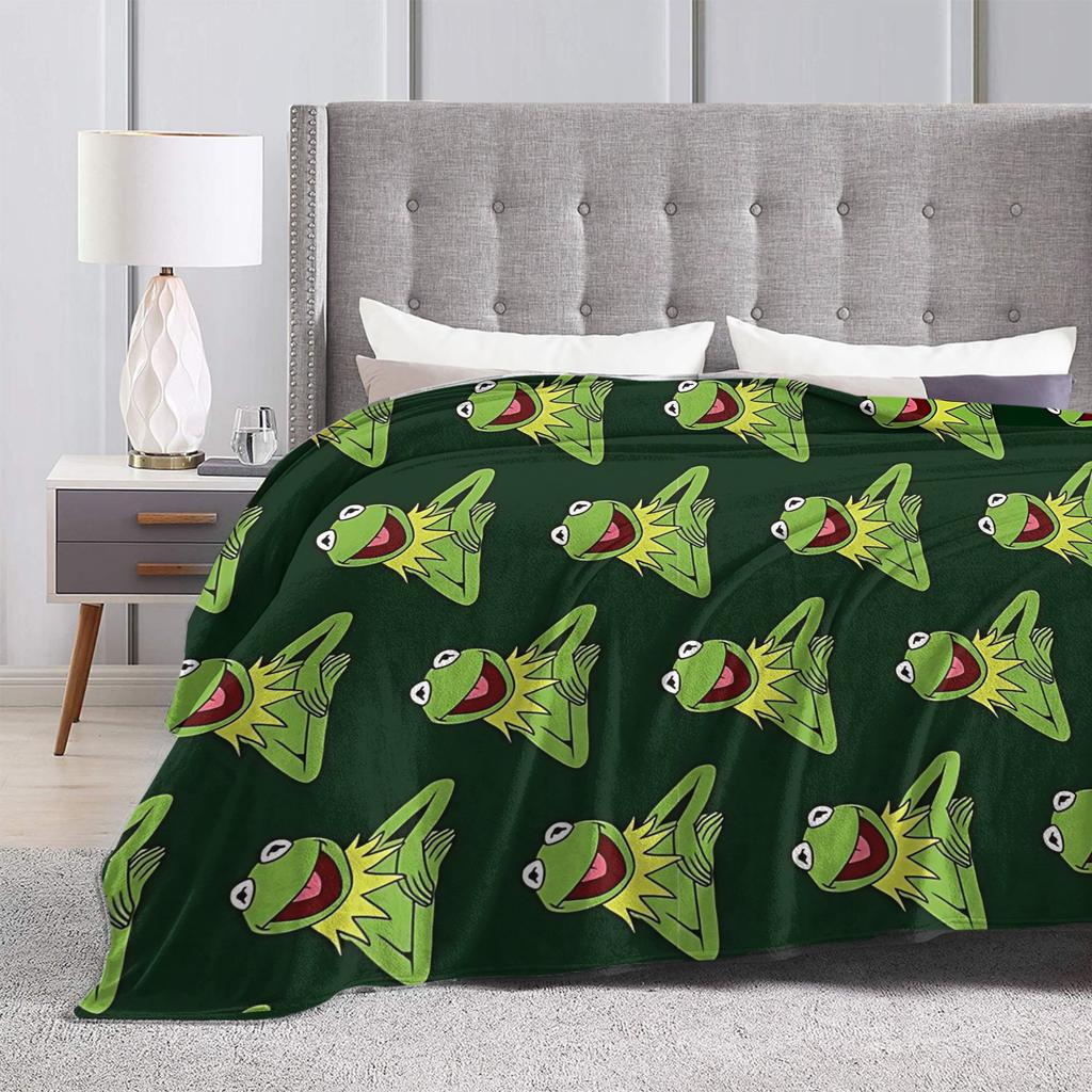 Kermit The Frog Blanket Cover Fuzzy Throw Blanket Summer Air Conditioning Decoration Lightweight Bedspreads,