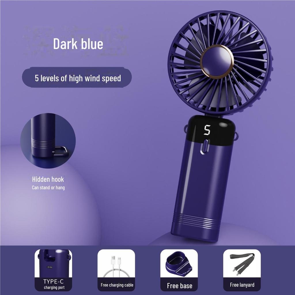 Tragbarer Mini-USB-Wiederaufladbarer Tischventilator mit Digitalanzeige