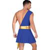 Costume Cosplay Greco Antico da Uomo Vestito a Ruffle Monospalla Cintura Metallizzata Arricciata Costume di Halloween per Performance