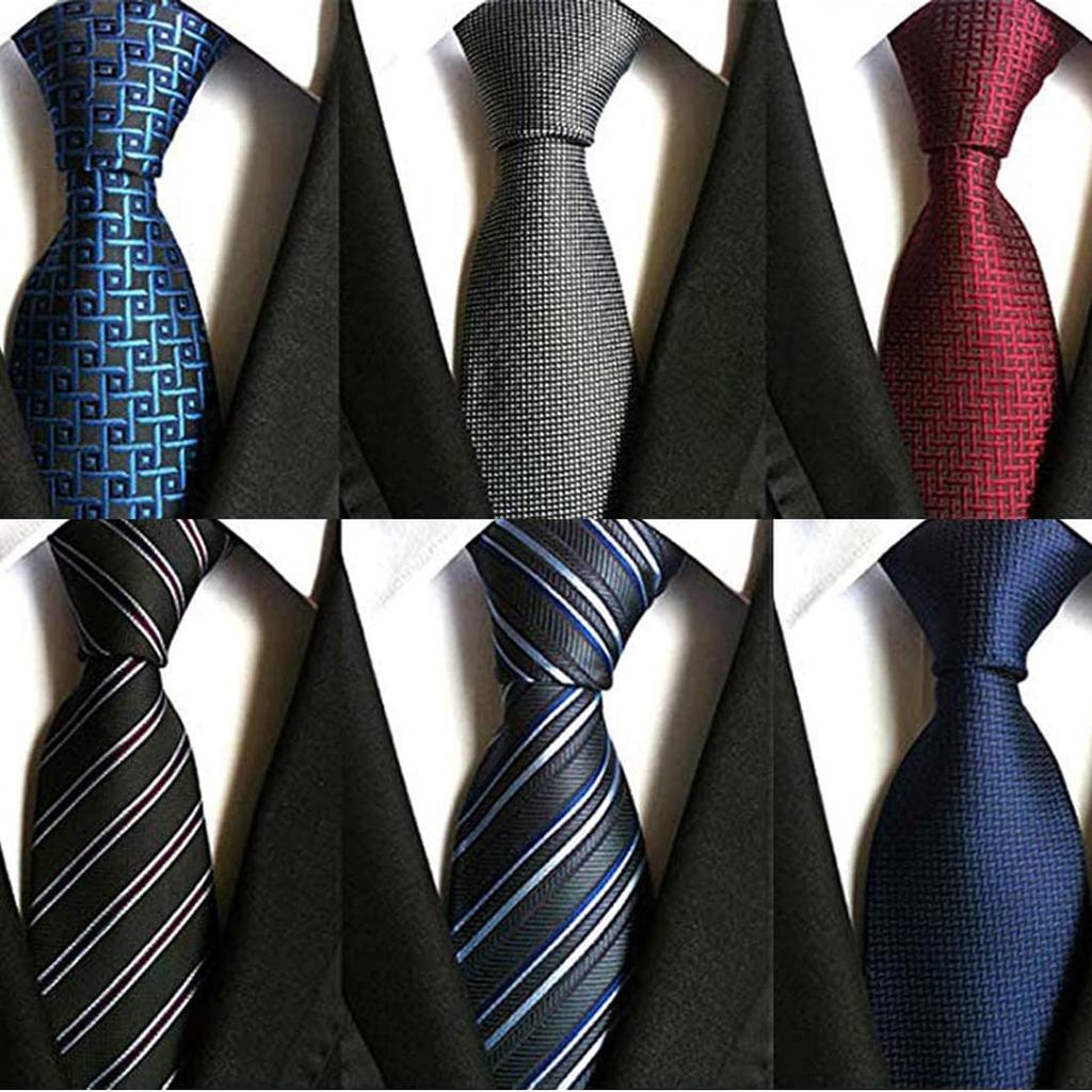 Washable Business Necktie Set Laundry Stylish Necktie Set Popular Small Dot [Andeor] (with Net) - - Checkered, Pattern, Plaid, Stripe, - Men's