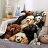 1Pc Poodle Portrait Collage Blanket Soft And Comfortable Casual Warm Camping Travel Christmas Halloween Xmas Gift M924569