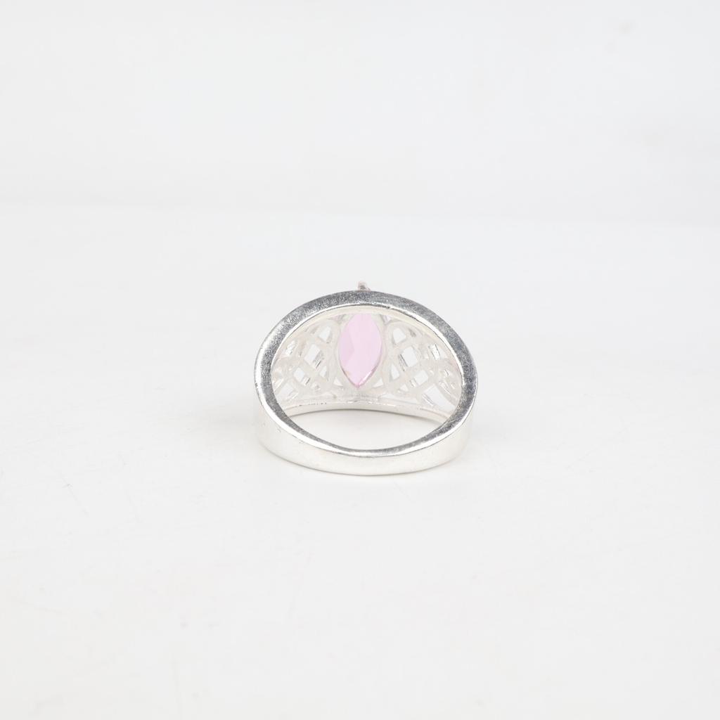 Rare Morganite Gemstone 925 Sterling Silver Statement Jewelry Ring Gift For Her CZR-3-2