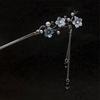 Modern Metal Hair Stick Ink Flower Metal Tassel Hairpin Forks For Women Black Beads Hair Clasp New Chinese Hanfu Hair Jewelry
