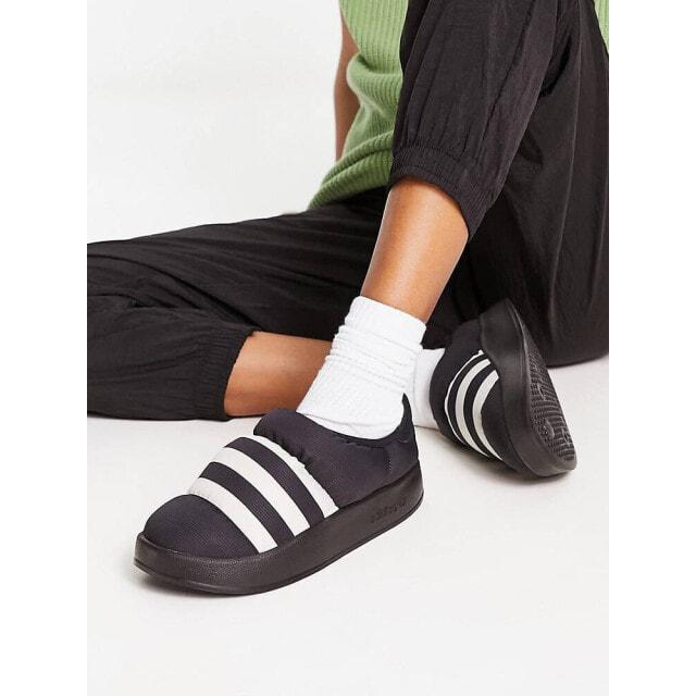 

Adidas Originals Puffylette черного цвета с белыми деталями