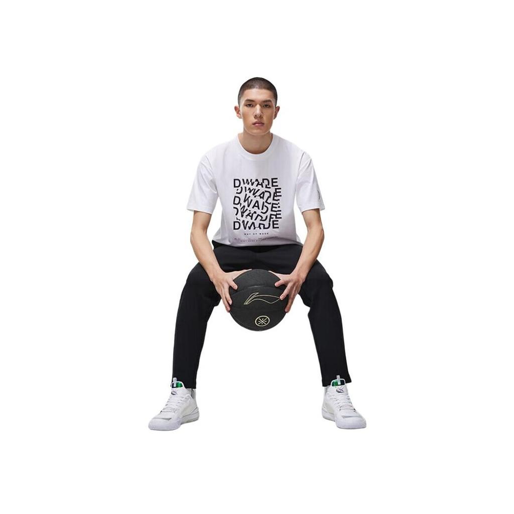 Li Ning Wade Series Logo Print Straight Leg Antibacterial Sports Pants Men Pants Black AKLT303-1