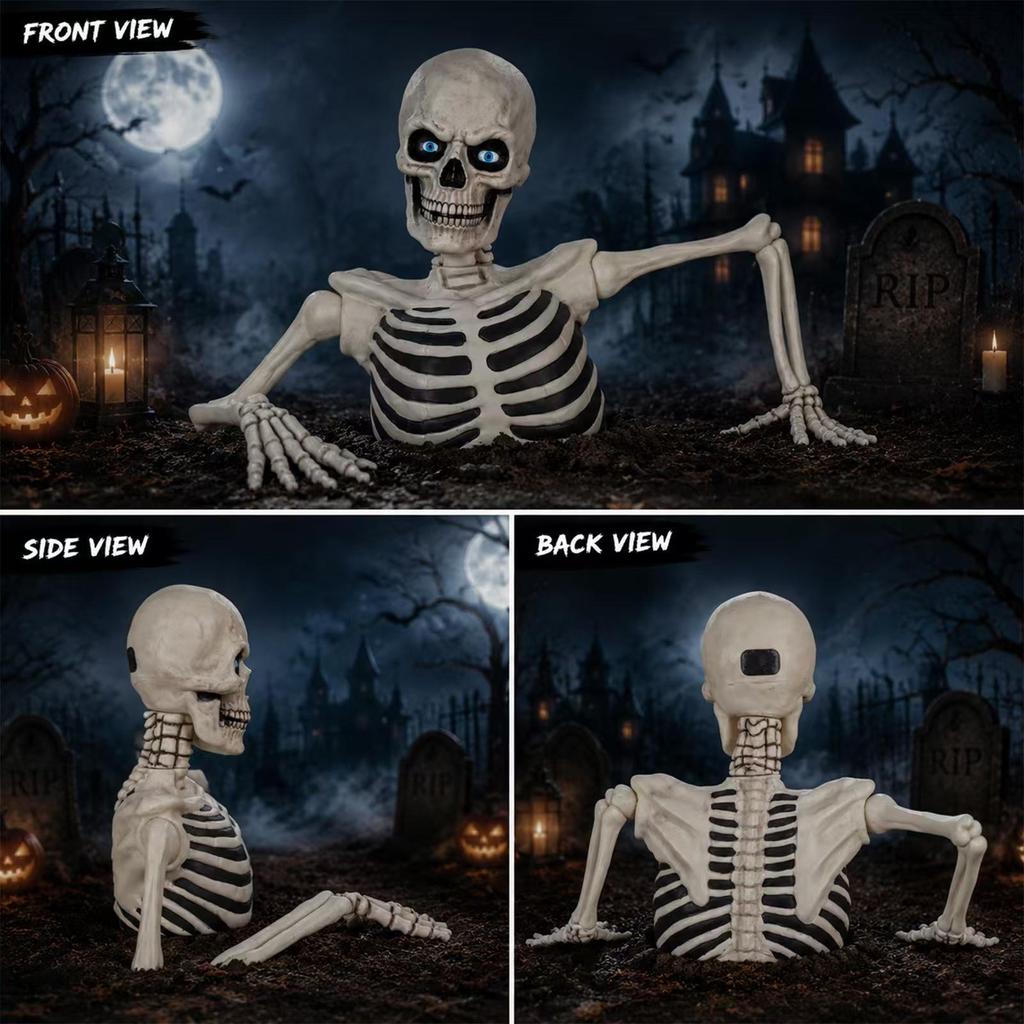 Halloween Half-Lichaam Skelet Tuindecoratie - Spookachtig Gazonornament