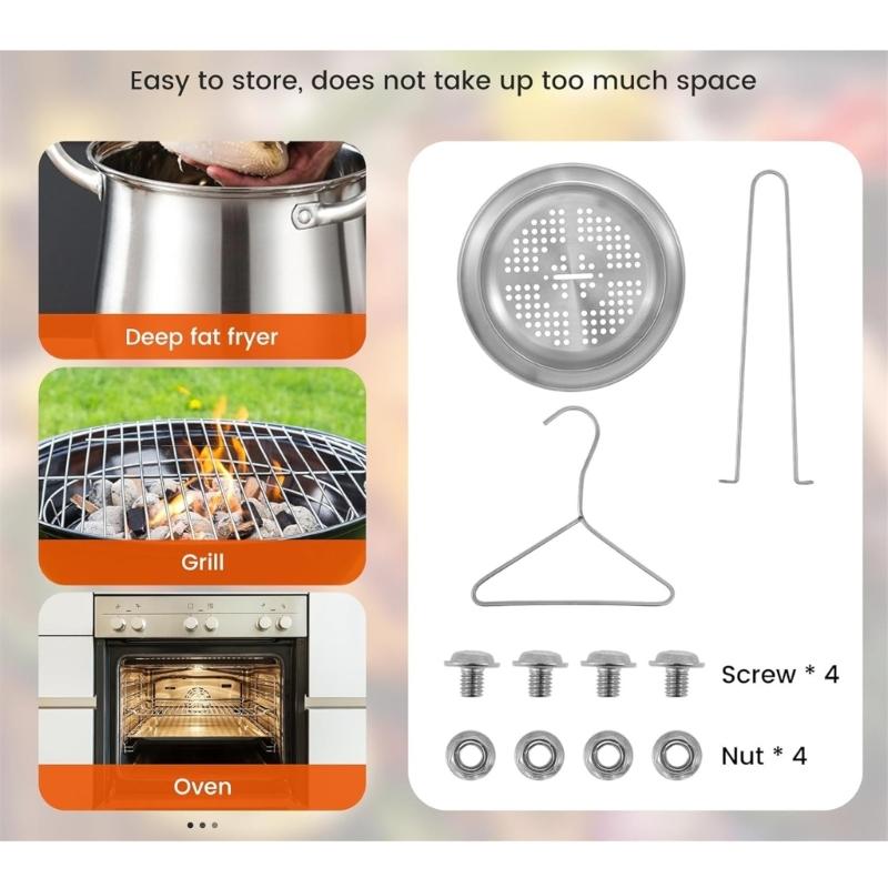 Sada stojanu a závěsu na smažení kuřete Šetřící místo Vertikální stojan na drůbež Kovová textura pro rovnoměrné vaření v fritovacích hrncích na krůtu