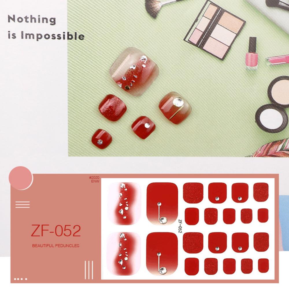 Foot nail three-dimensional sticker 3D imitation drill foot nail nail patch waterproof foot nail sticker full sticker