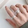 Women's Adjustable Geometric Double Layer Ring - Stackable, Versatile, Simple Temperament, Open Line Design for Index Finger.