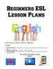 Kniha Beginners ESL Lesson Plans