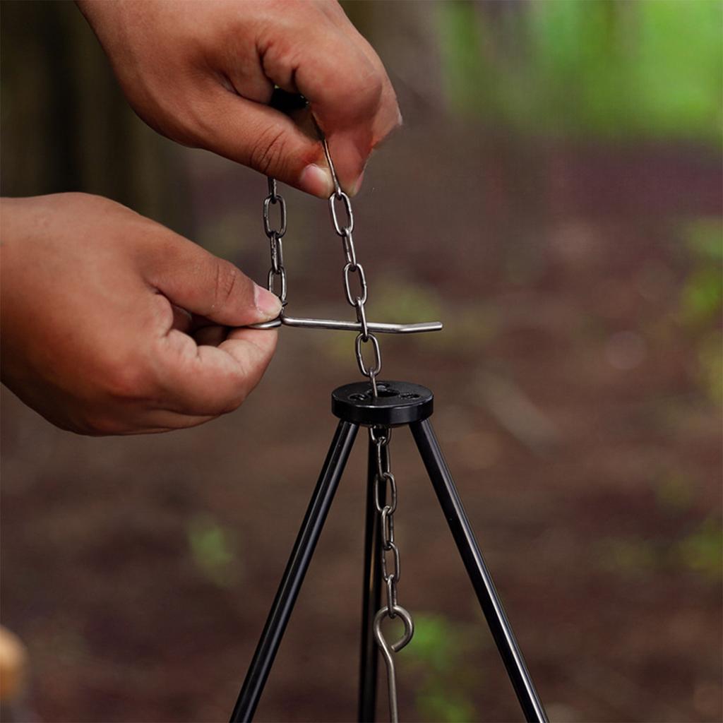 Outdoor Cooking Tripod Stand, Adjustable Campfire Rack for Camping and Picnic
